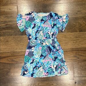 Lilly Pulitzer Kids Dress in Blue and Pink Floral